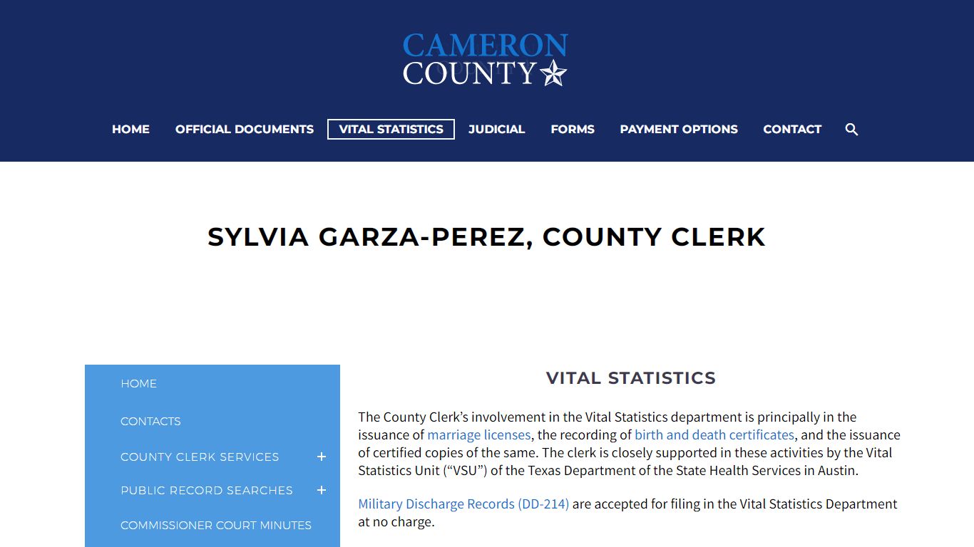 Sylvia Garza-Perez, County Clerk - Cameron County